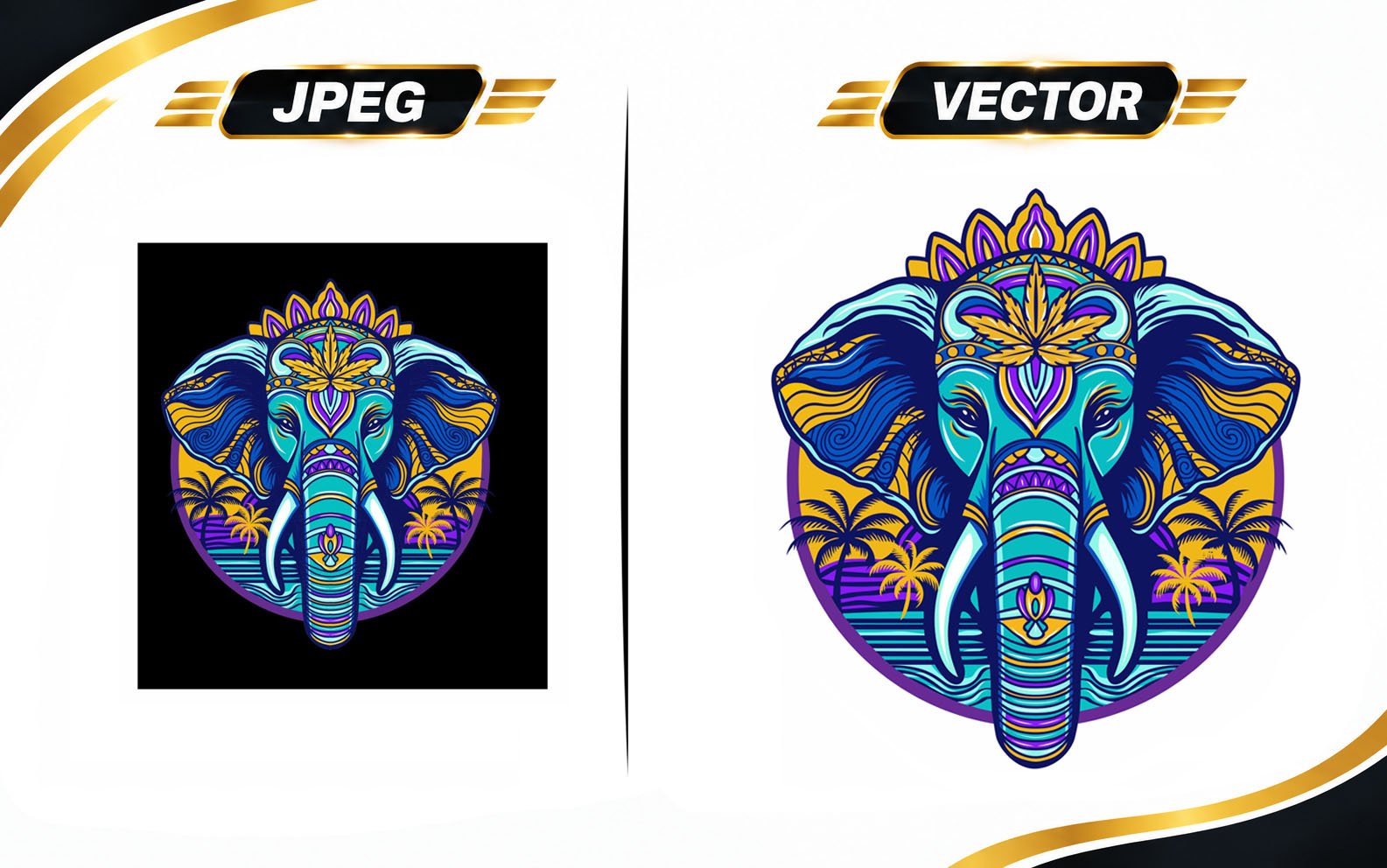 Vector Tracing Services Elephant Artwork